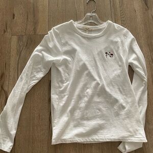 rag & bone White Long Sleeve Tee with Logo